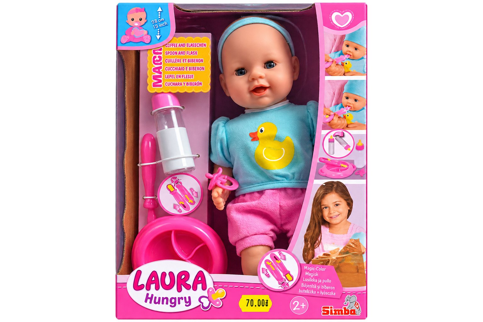 Simba Laura Hungry – lalka do karmienia 38 cm